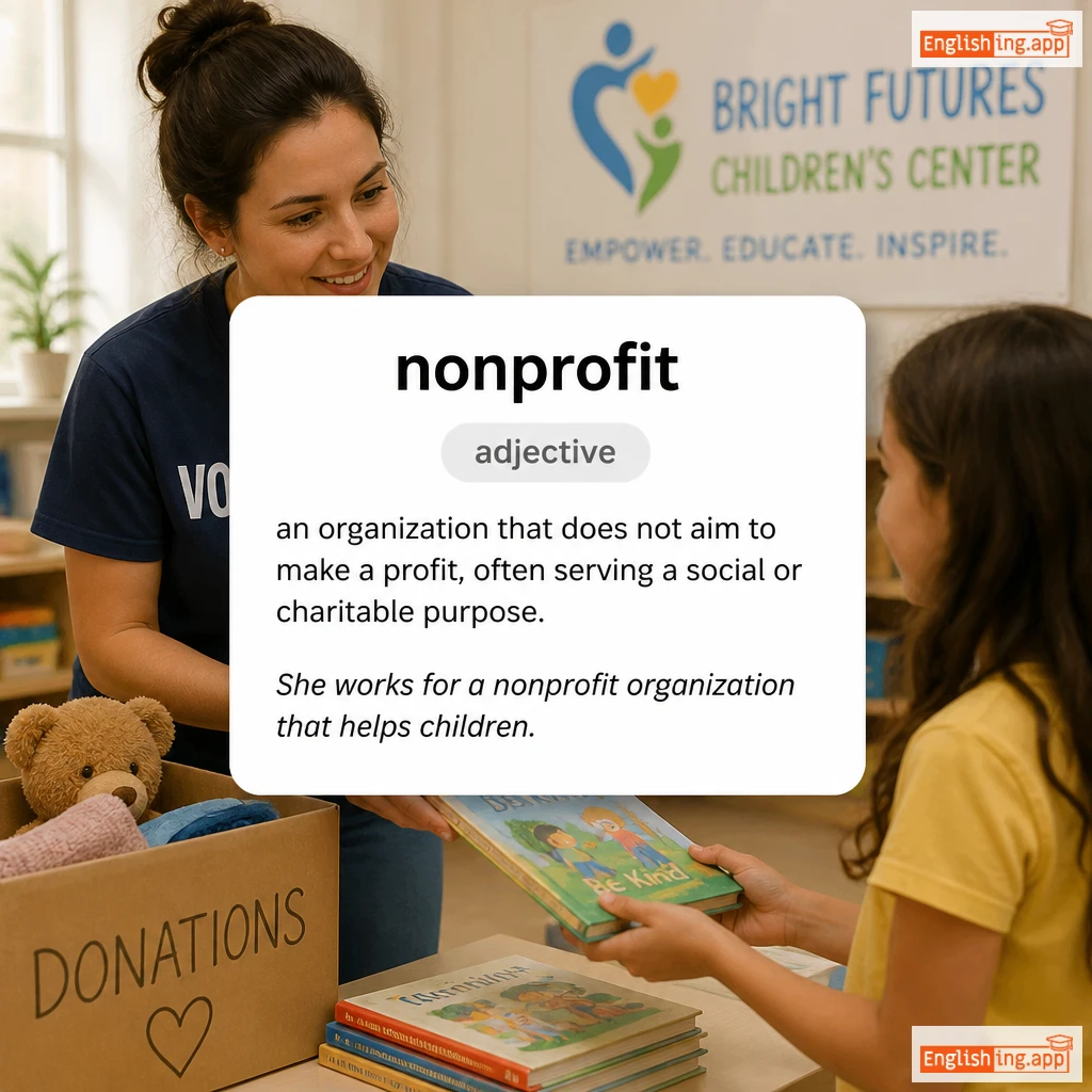 nonprofit definition card — visual illustration of the meaning