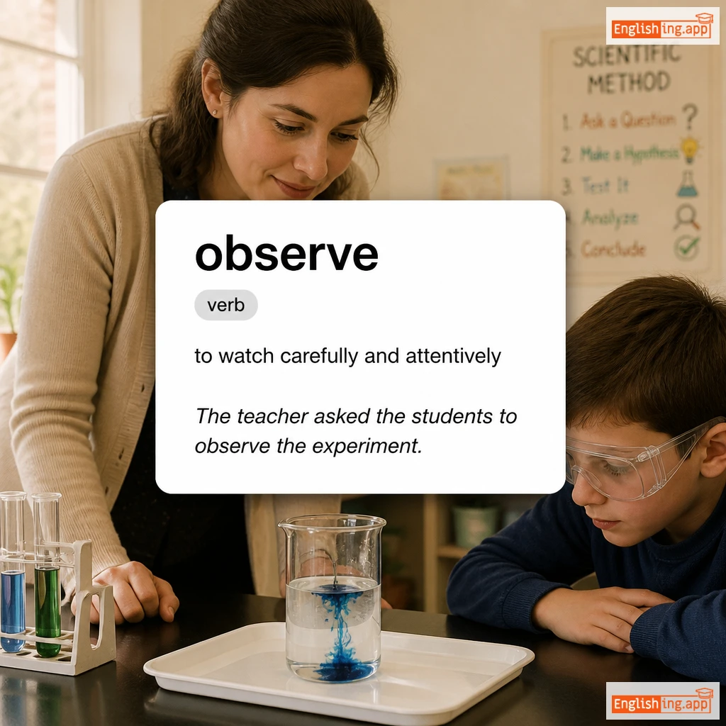 observe definition card — visual illustration of the meaning