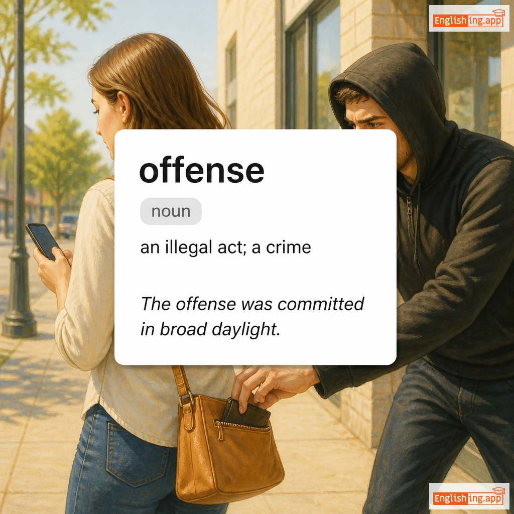 offense definition card — visual illustration of the meaning