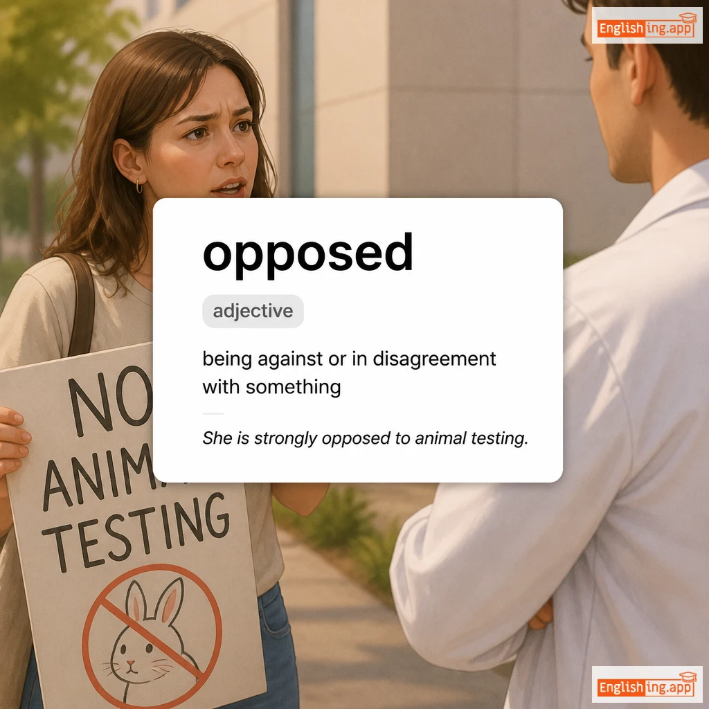 opposed definition card — visual illustration of the meaning