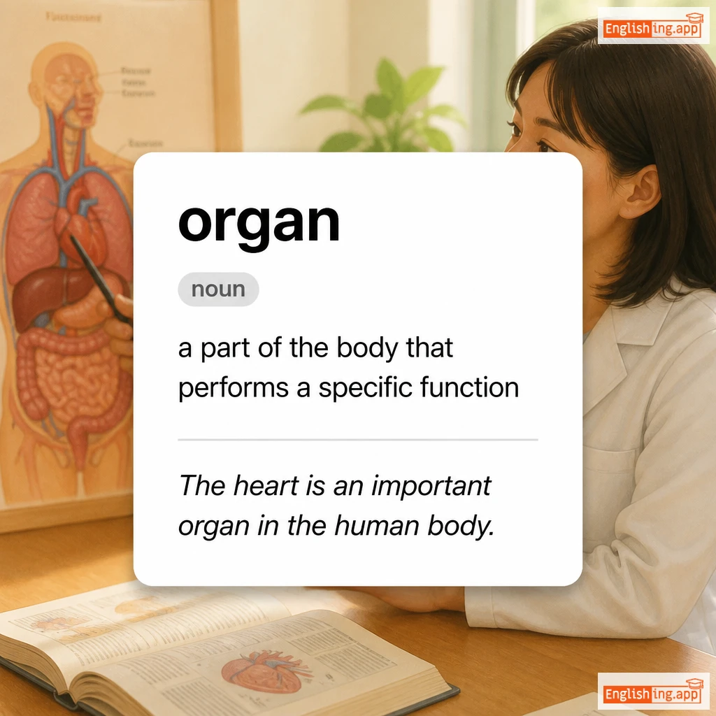 organ definition card — visual illustration of the meaning