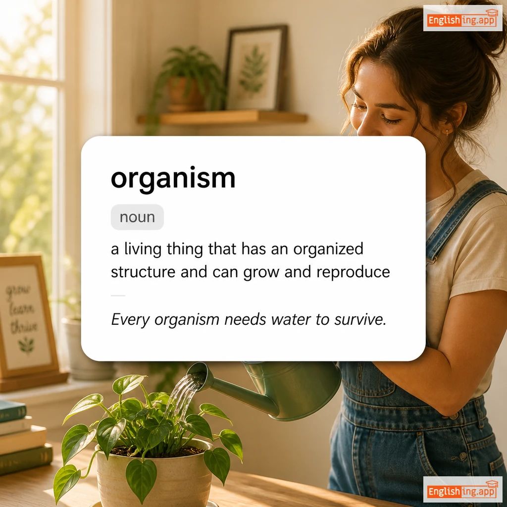 organism definition card — visual illustration of the meaning