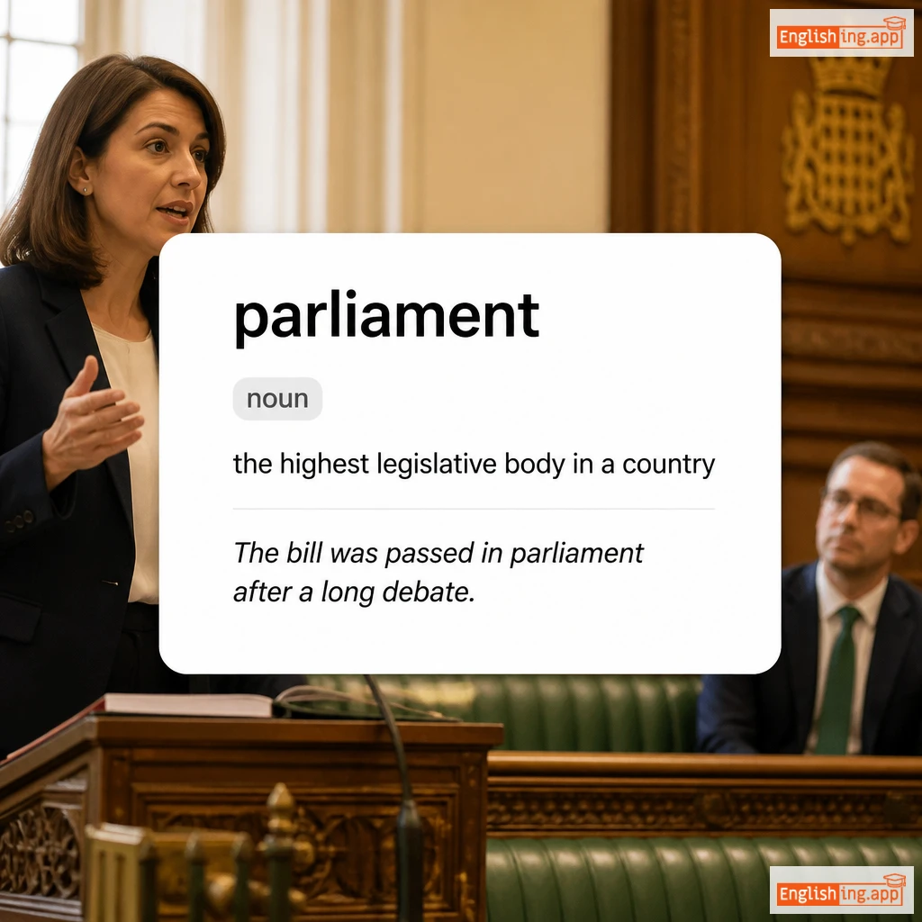 parliament definition card — visual illustration of the meaning