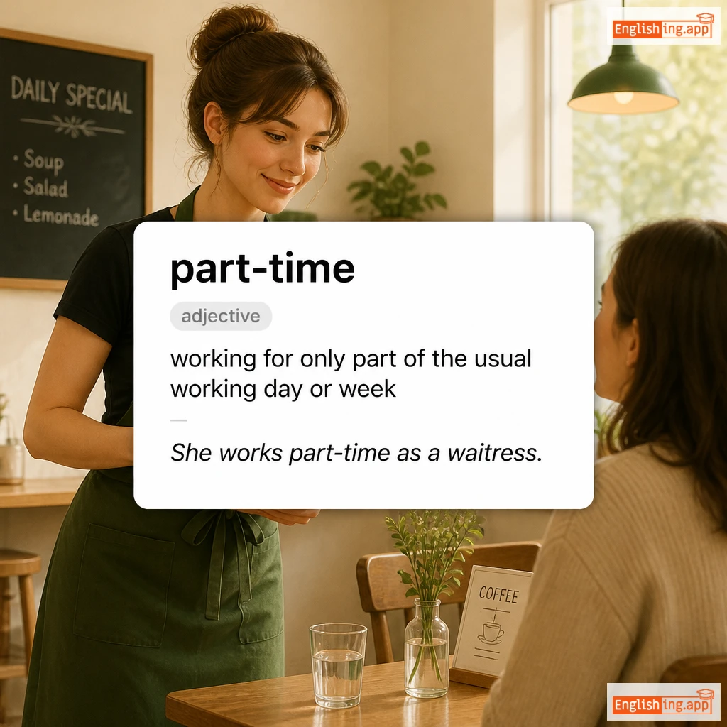 part-time definition card — visual illustration of the meaning
