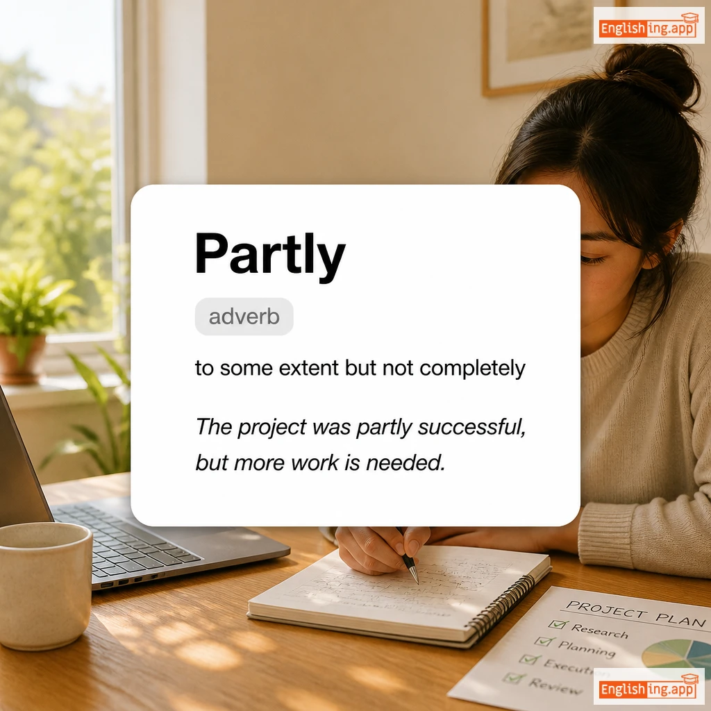 Partly definition card — visual illustration of the meaning