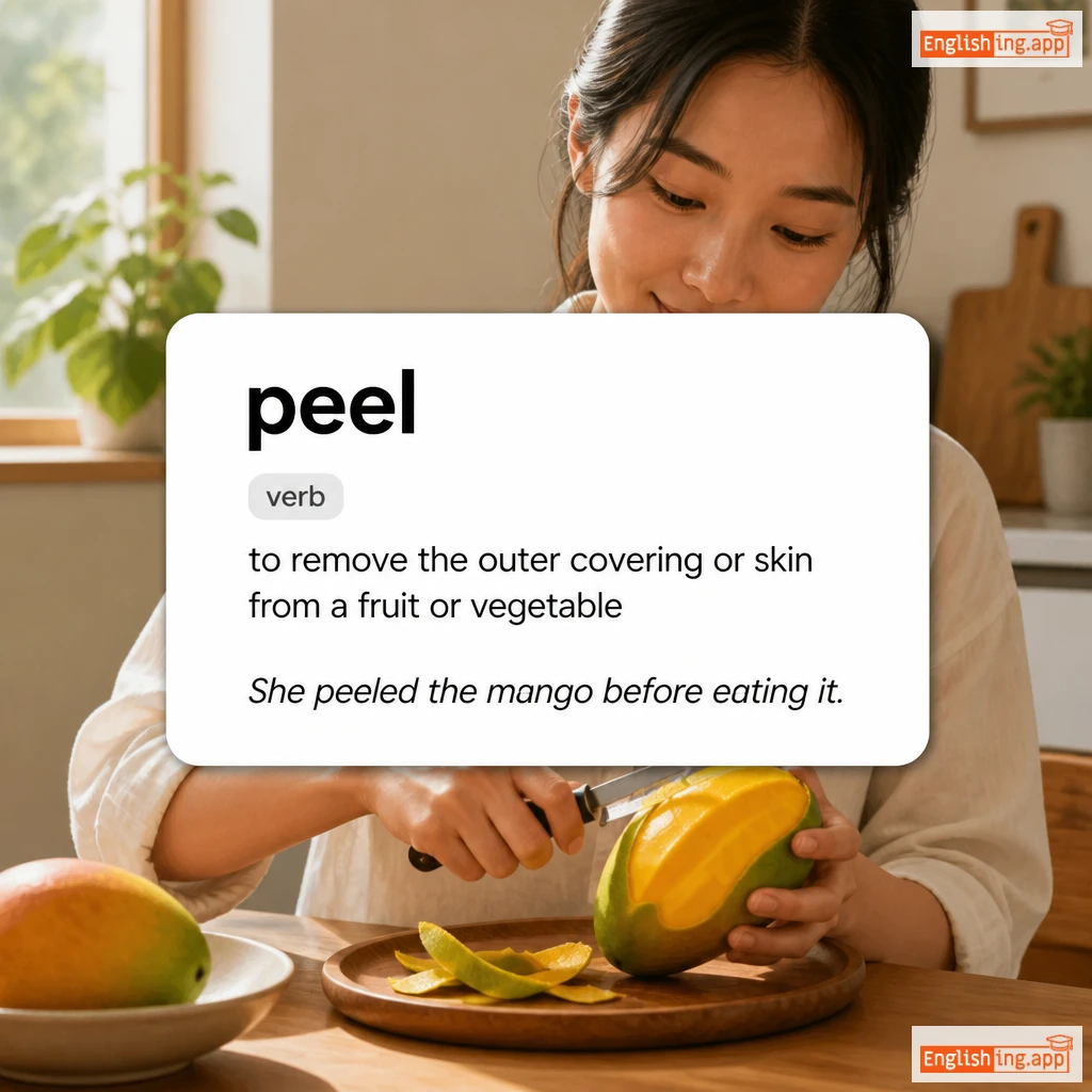 peel definition card — visual illustration of the meaning