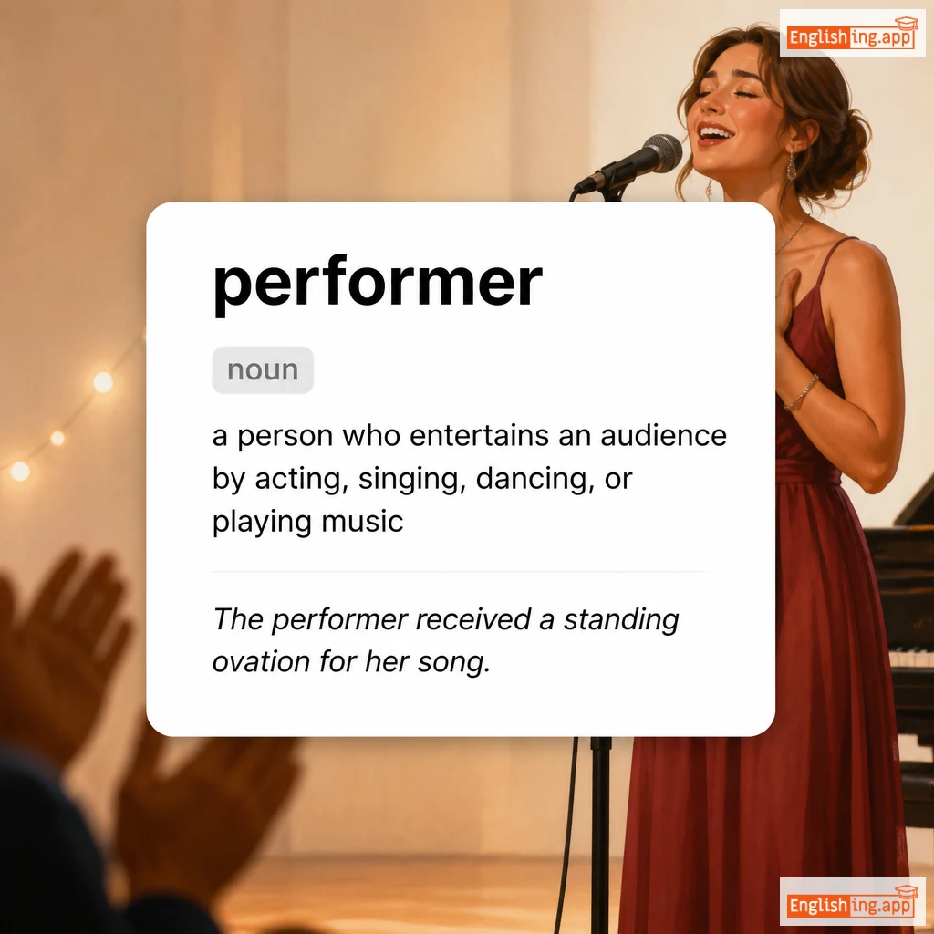 performer definition card — visual illustration of the meaning