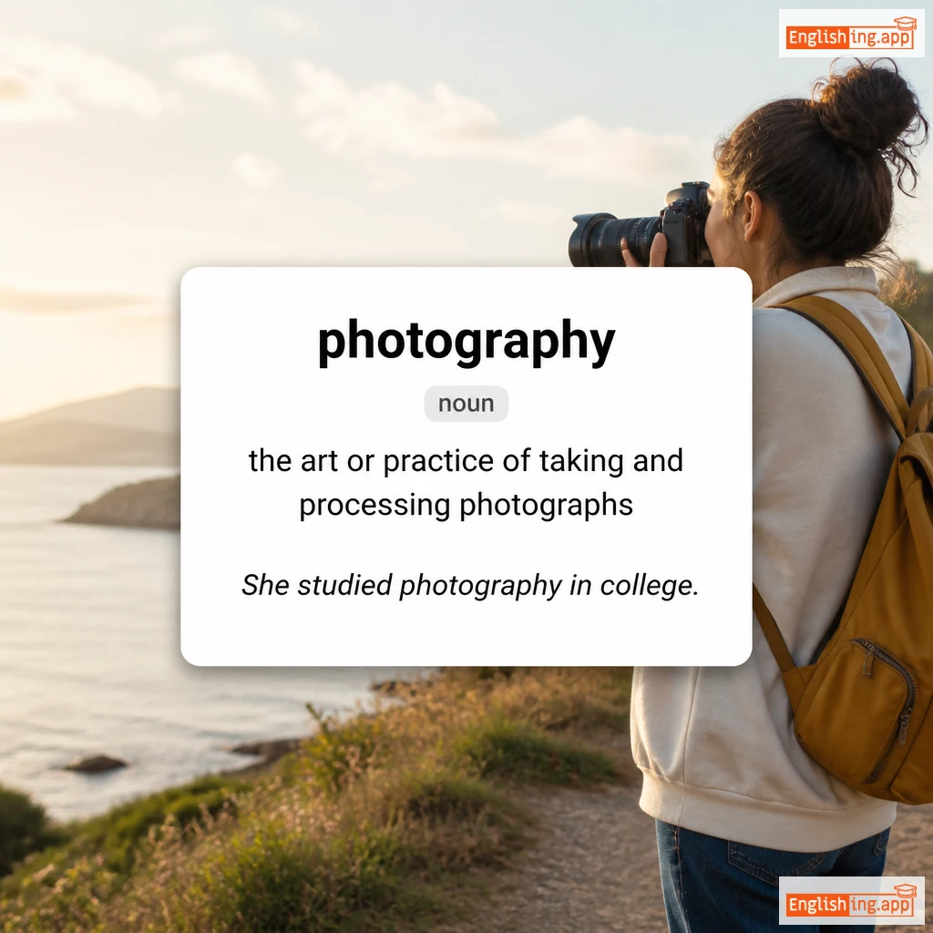 photography definition card — visual illustration of the meaning