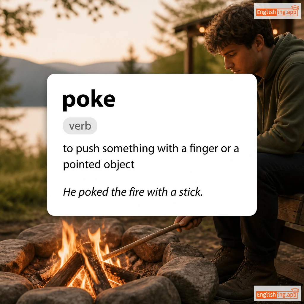 poke definition card — visual illustration of the meaning