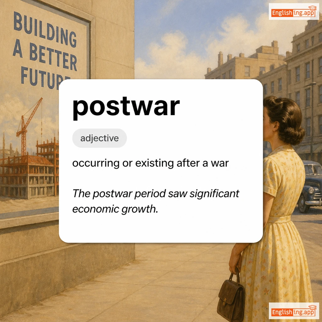 postwar definition card — visual illustration of the meaning