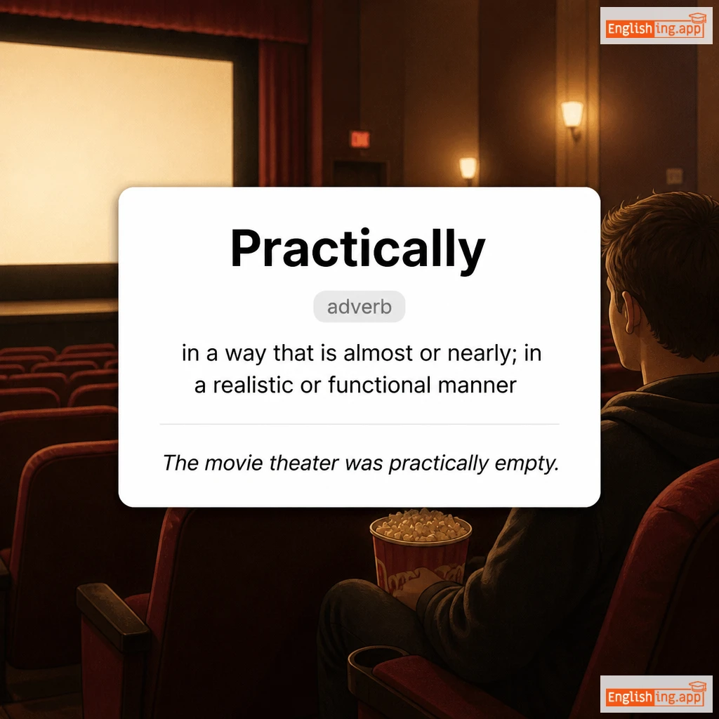 Practically definition card — visual illustration of the meaning