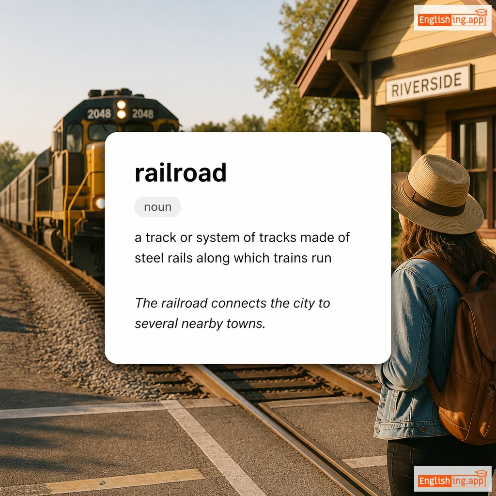 railroad definition card — visual illustration of the meaning