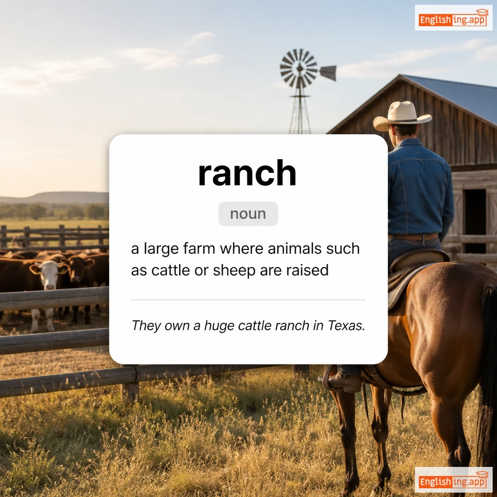 ranch definition card — visual illustration of the meaning