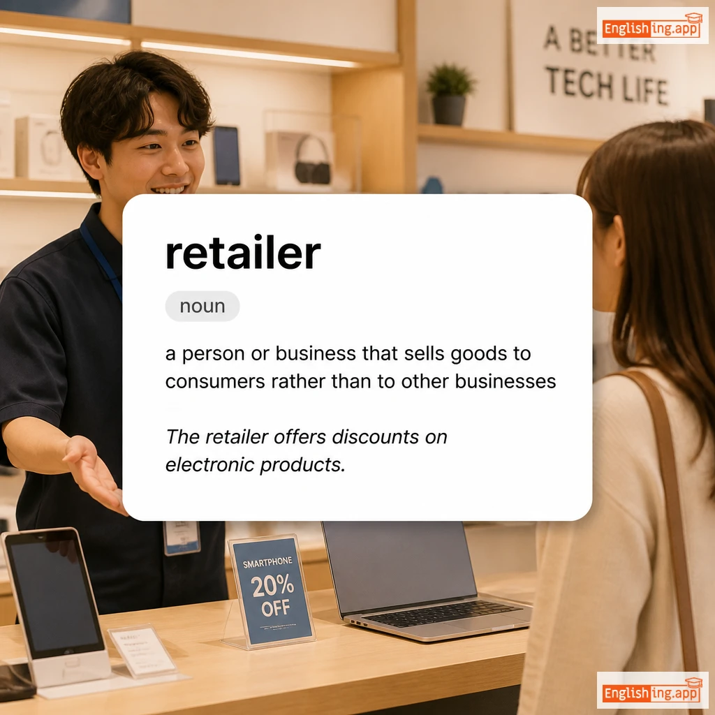 retailer definition card — visual illustration of the meaning