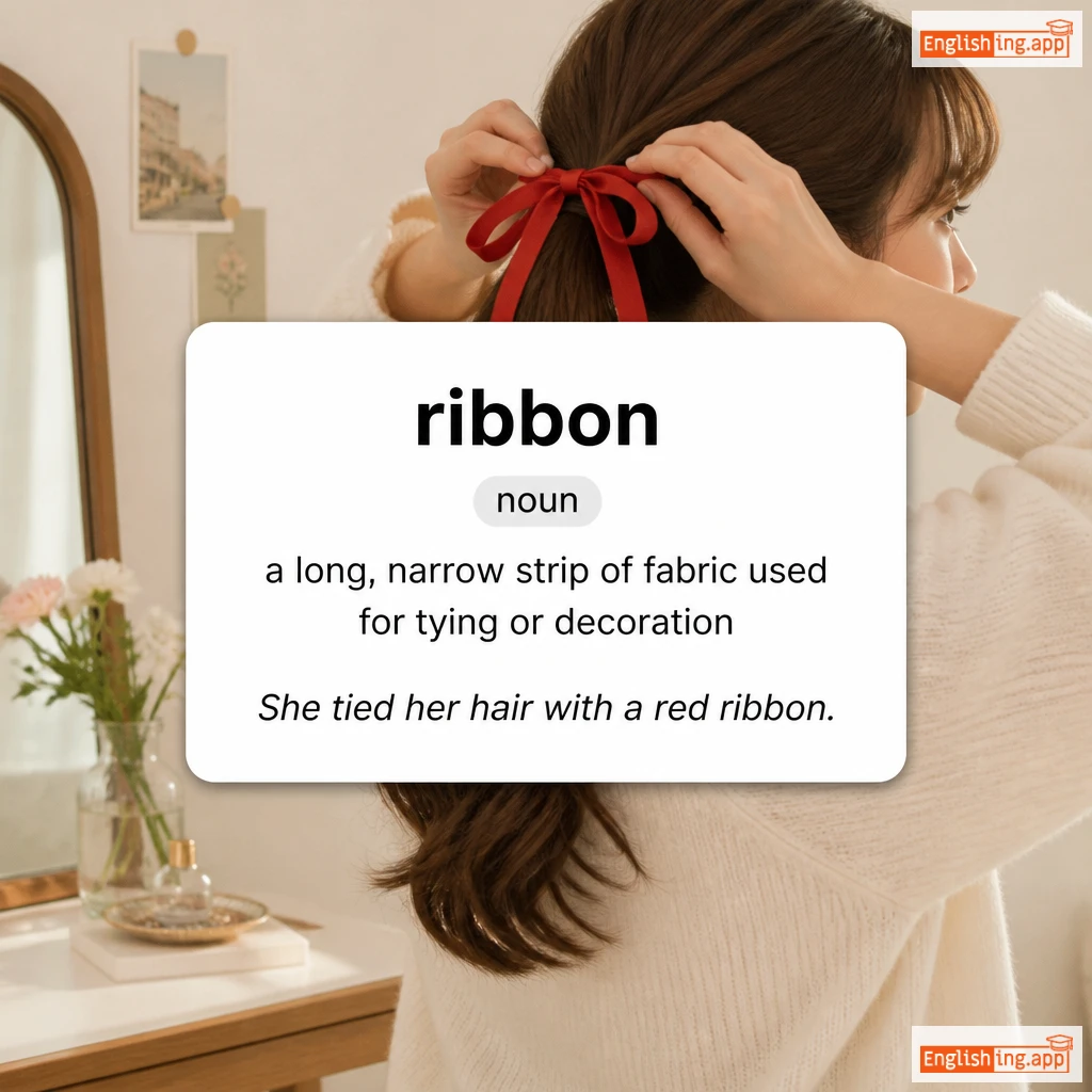ribbon definition card — visual illustration of the meaning