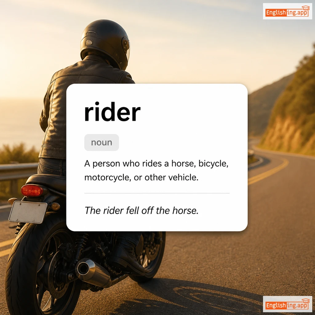 rider definition card — visual illustration of the meaning