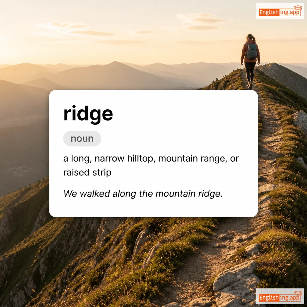 ridge definition card — visual illustration of the meaning