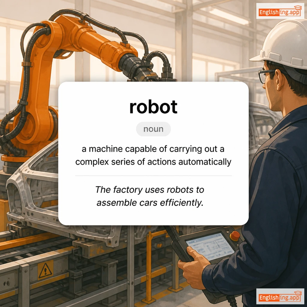 robot definition card — visual illustration of the meaning