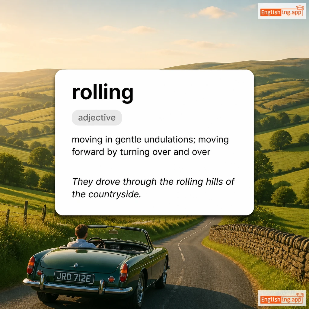 rolling definition card — visual illustration of the meaning