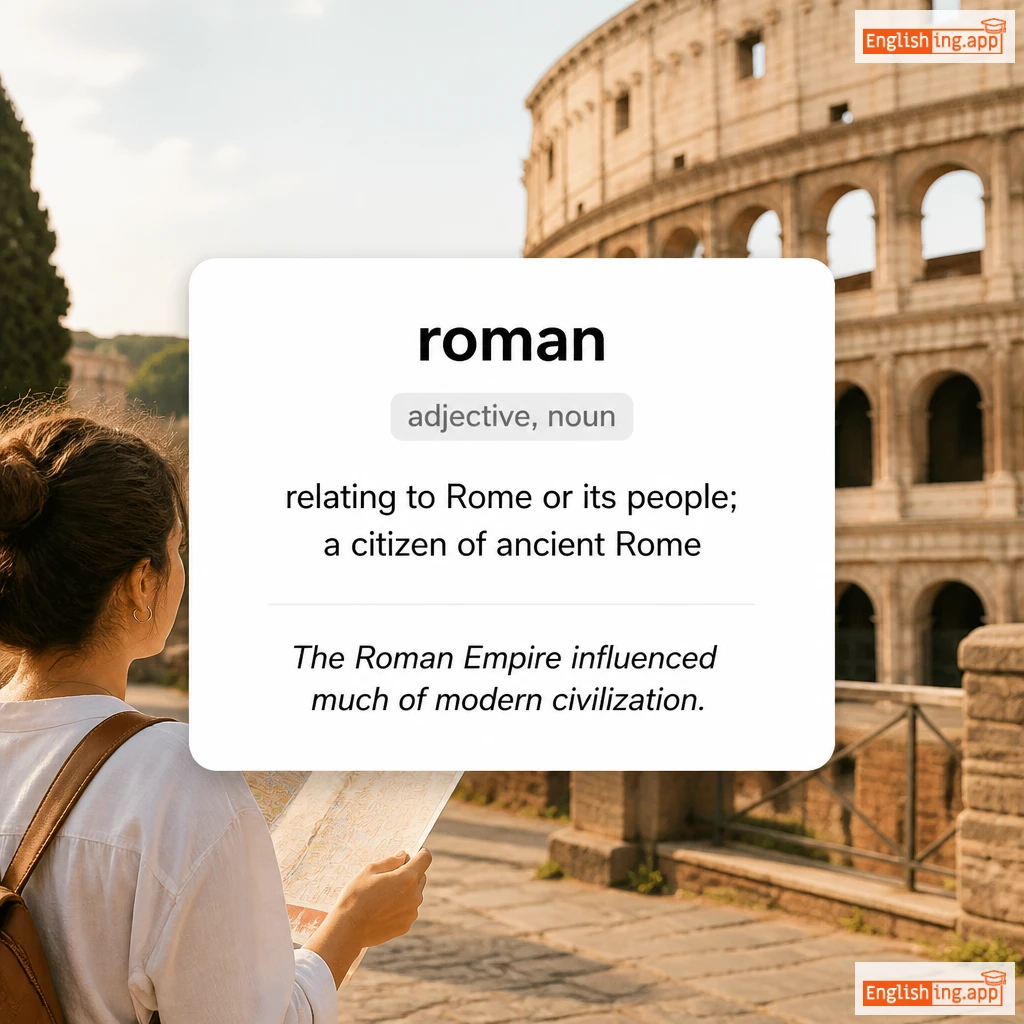 roman definition card — visual illustration of the meaning