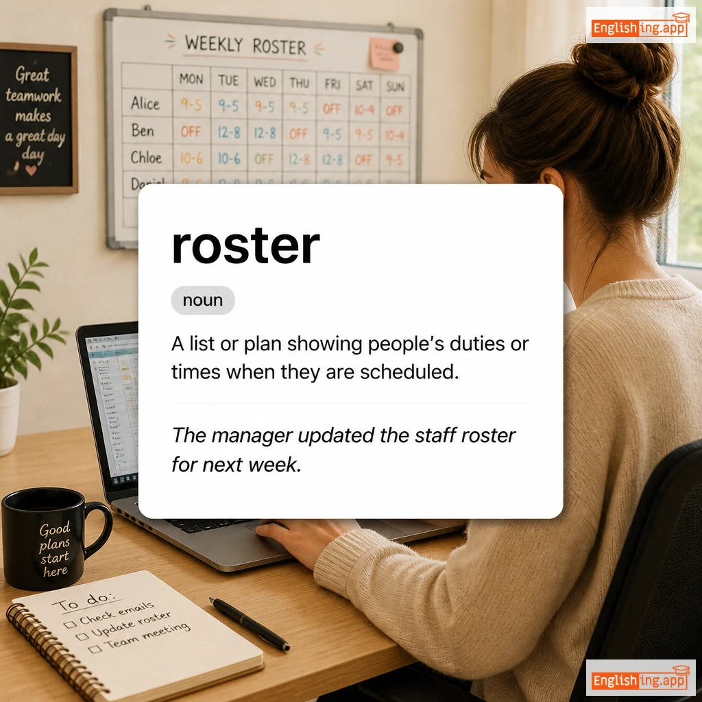 roster definition card — visual illustration of the meaning
