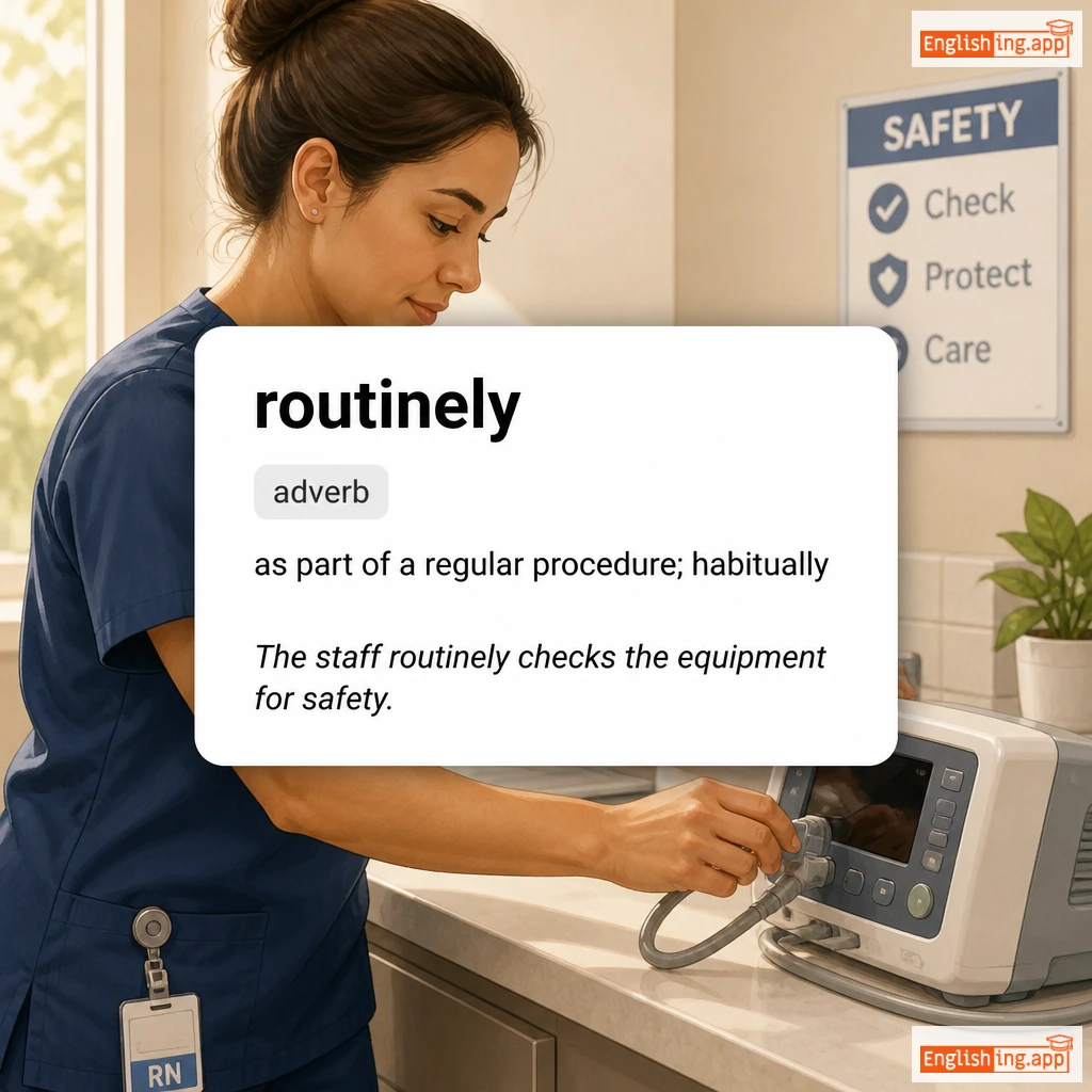 routinely definition card — visual illustration of the meaning