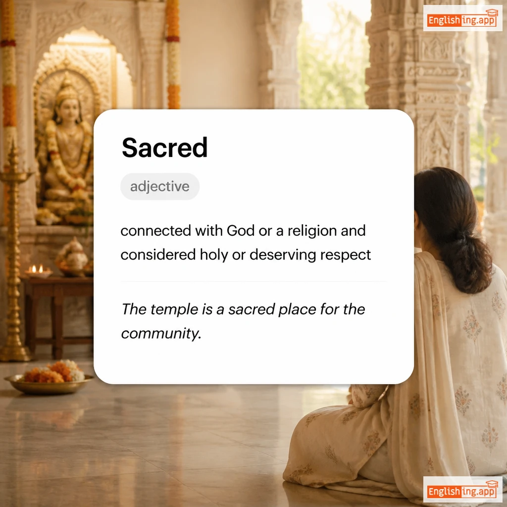 Sacred definition card — visual illustration of the meaning