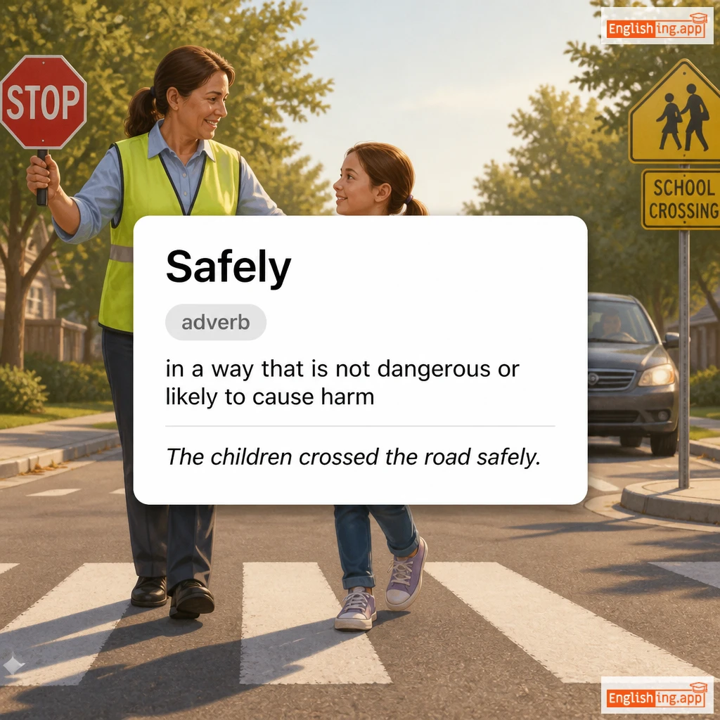 Safely definition card — visual illustration of the meaning