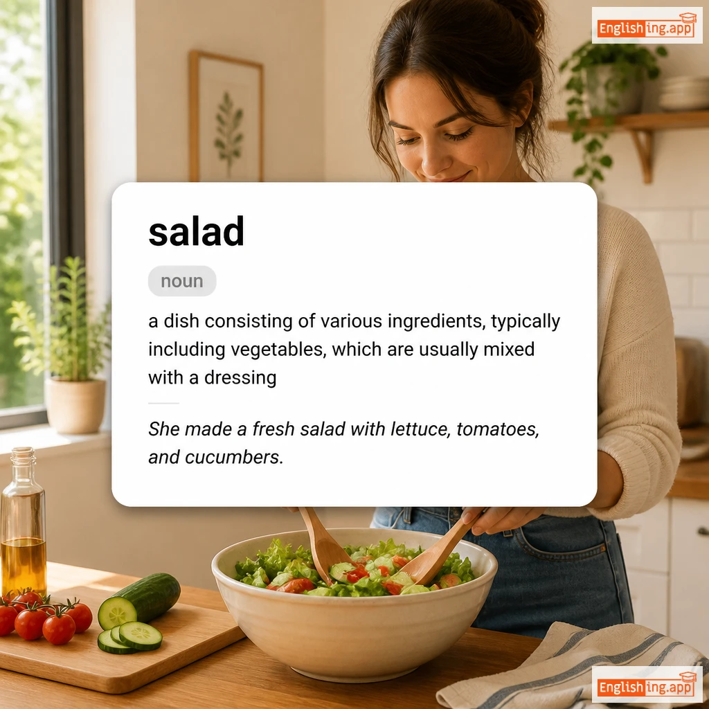 salad definition card — visual illustration of the meaning