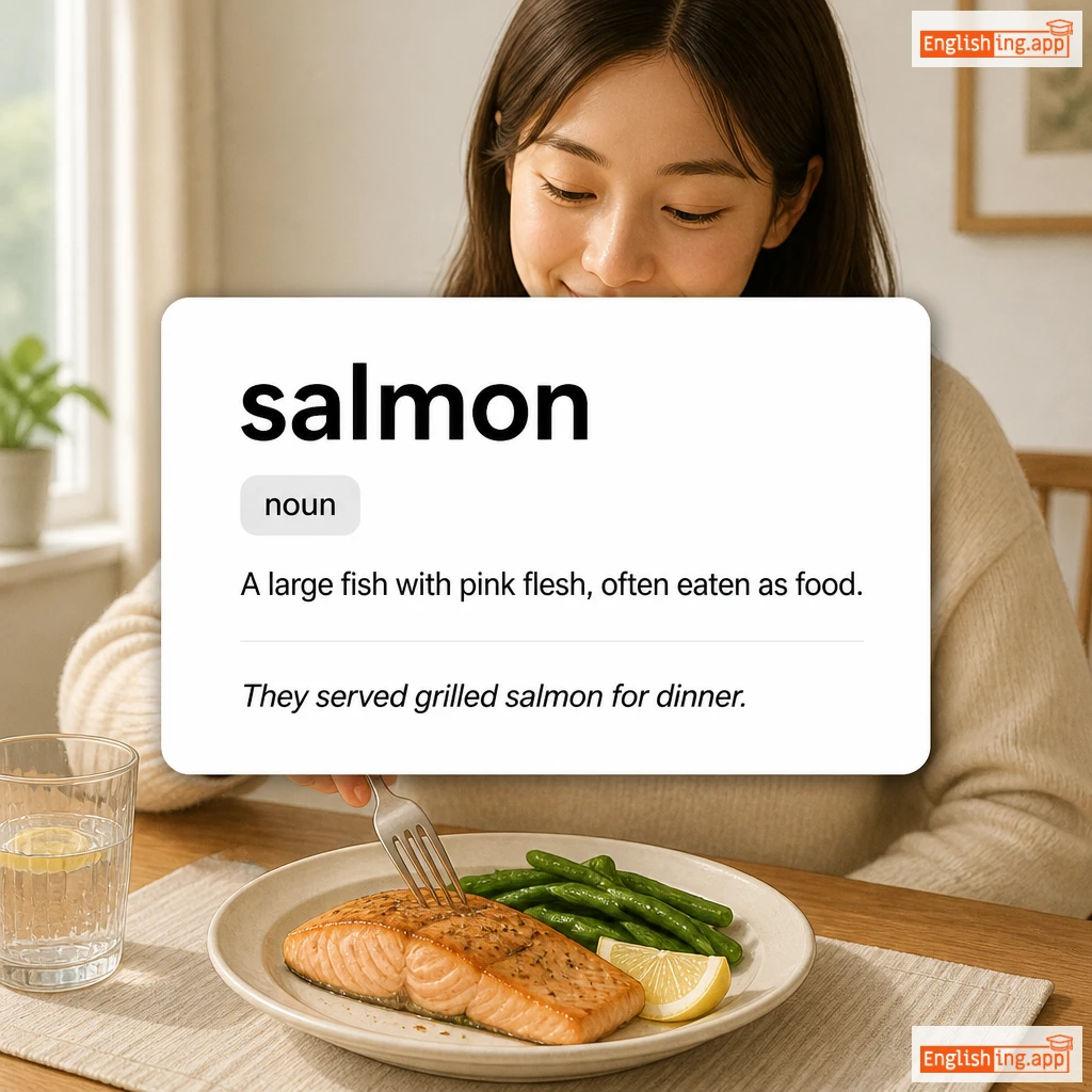 salmon definition card — visual illustration of the meaning