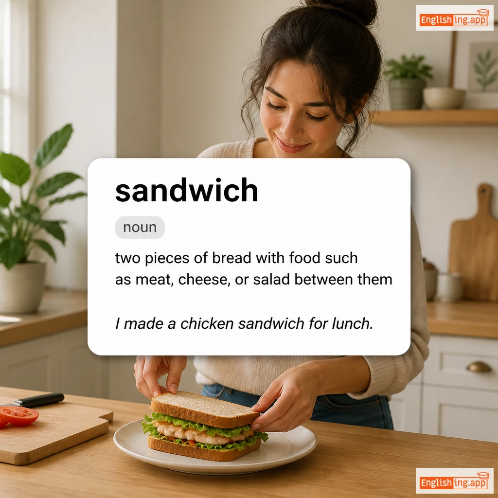 sandwich definition card — visual illustration of the meaning