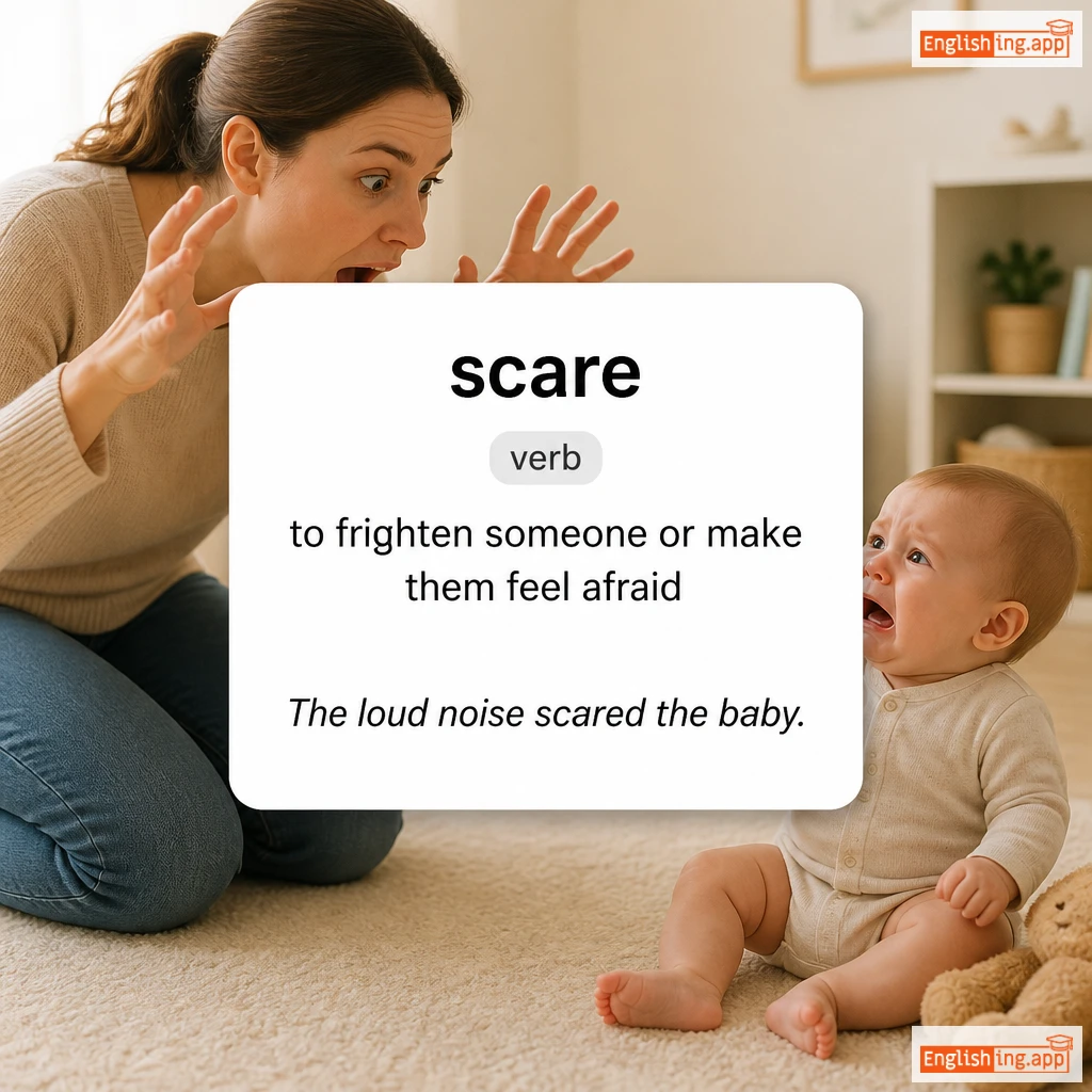 scare definition card — visual illustration of the meaning