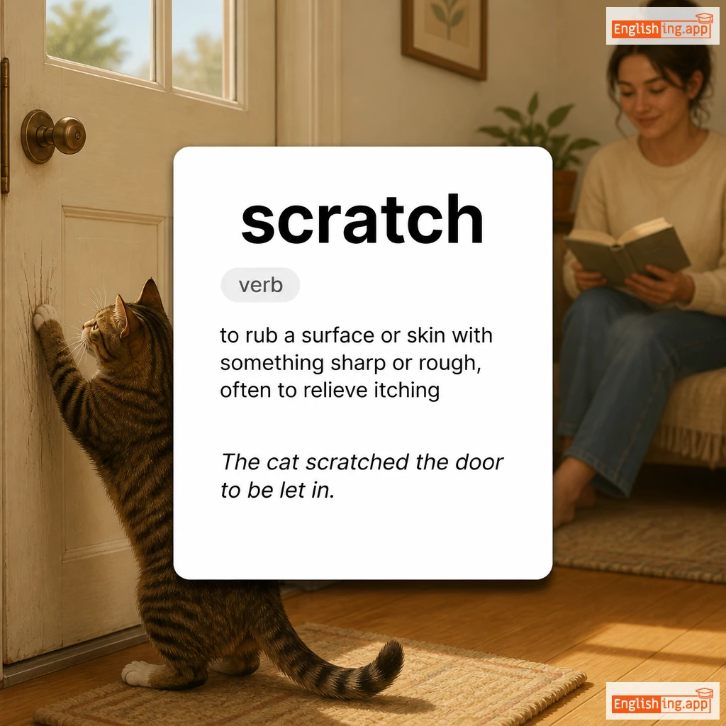 scratch definition card — visual illustration of the meaning