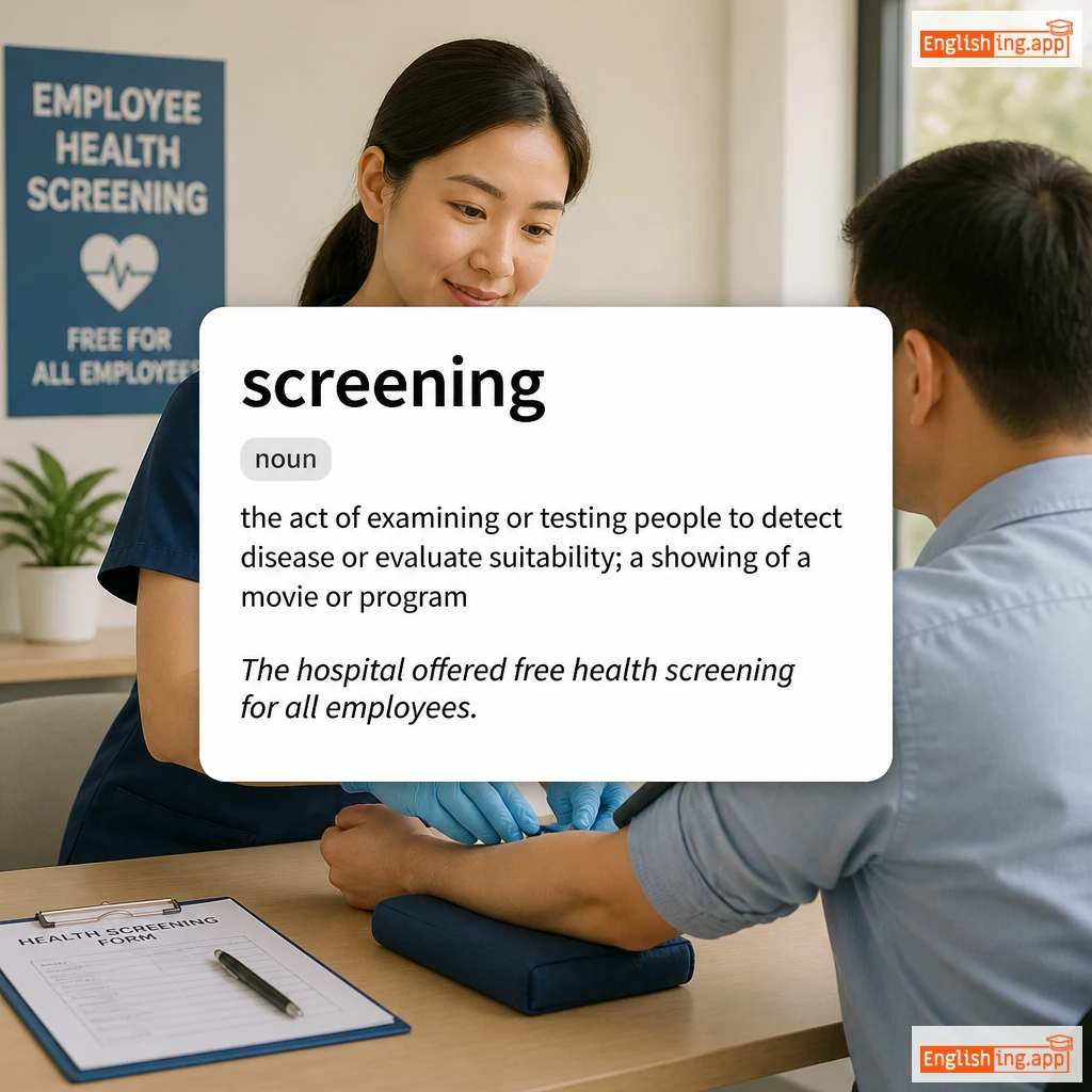 screening definition card — visual illustration of the meaning