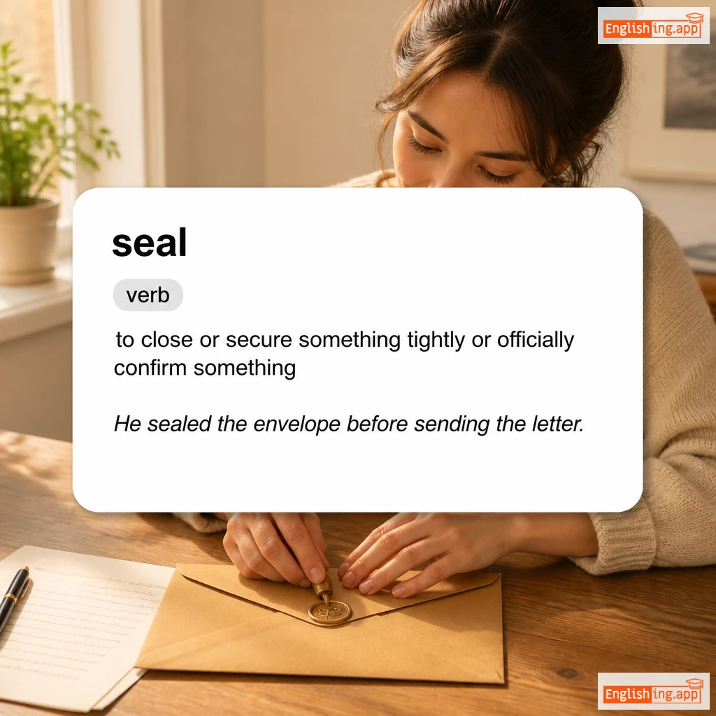 seal definition card — visual illustration of the meaning