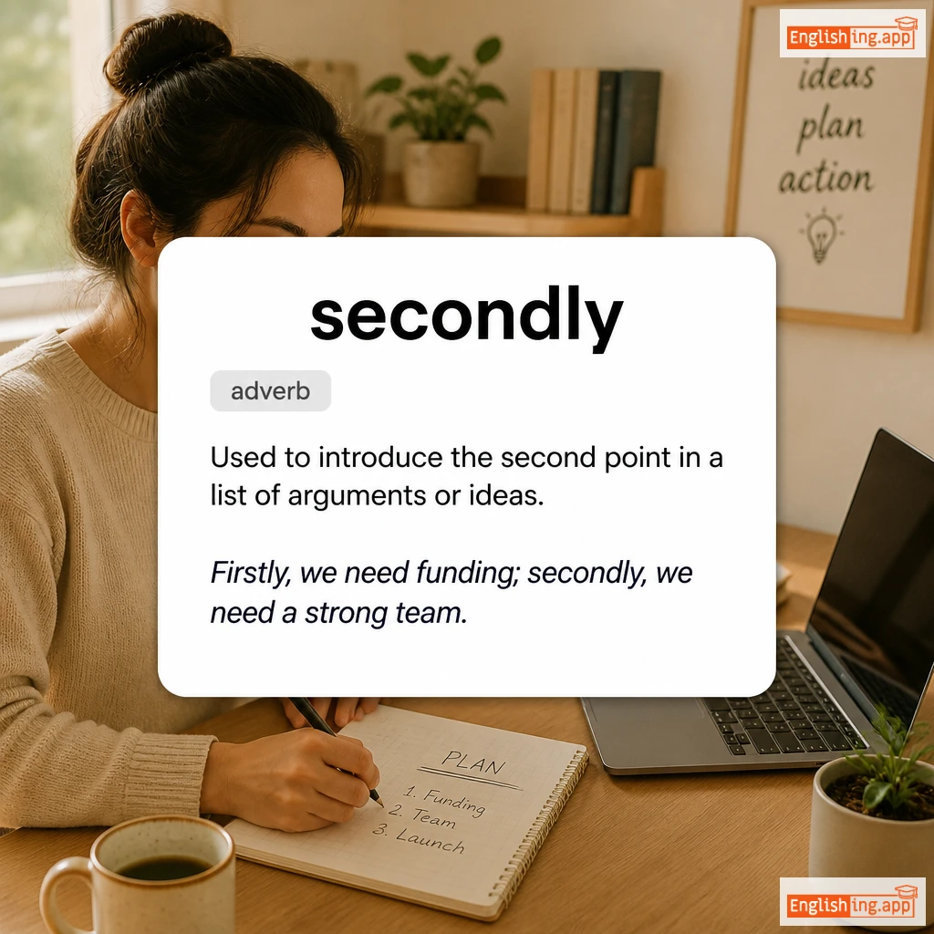 secondly definition card — visual illustration of the meaning