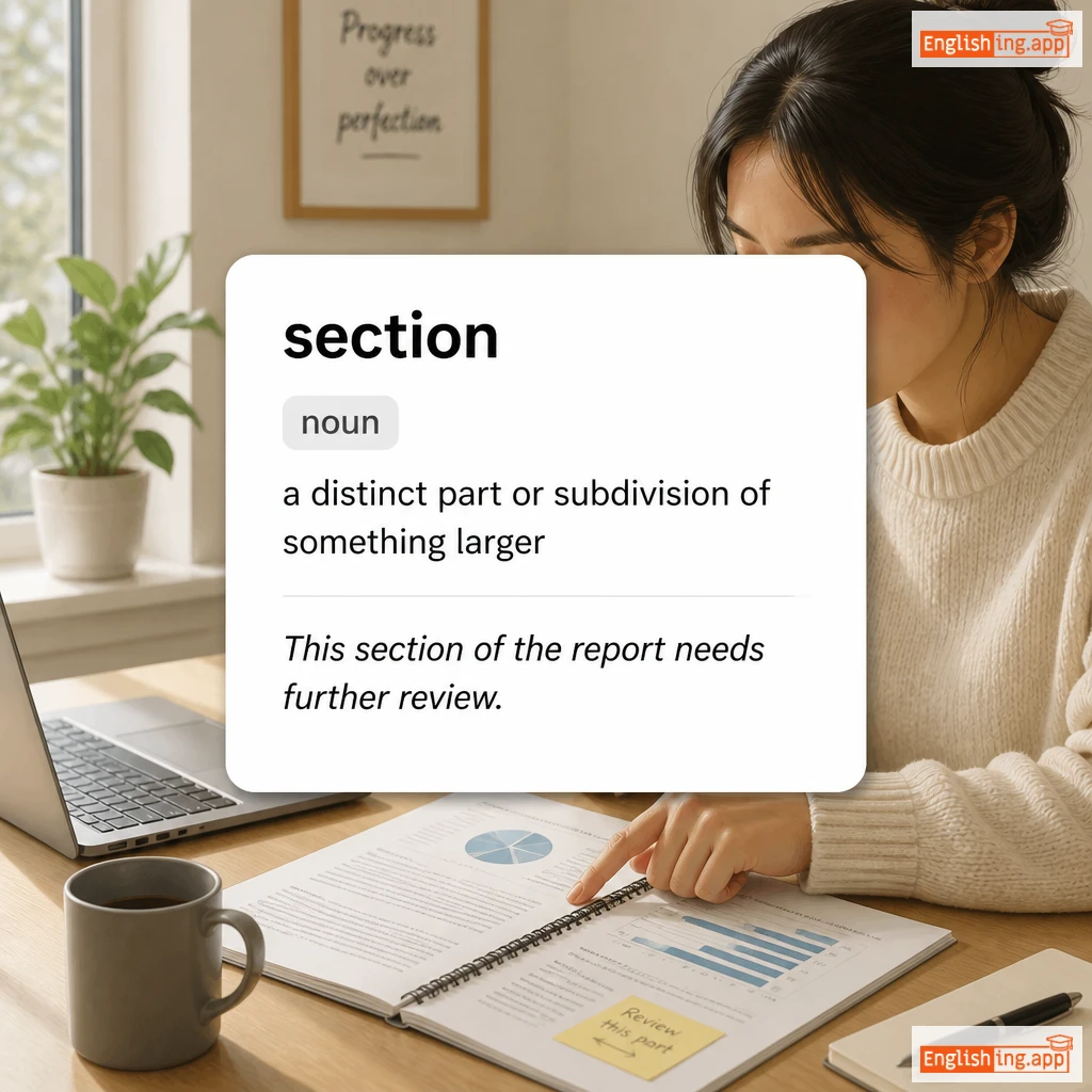 section definition card — visual illustration of the meaning