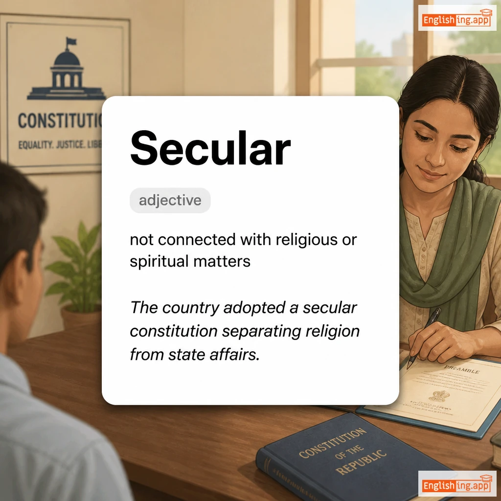Secular definition card — visual illustration of the meaning