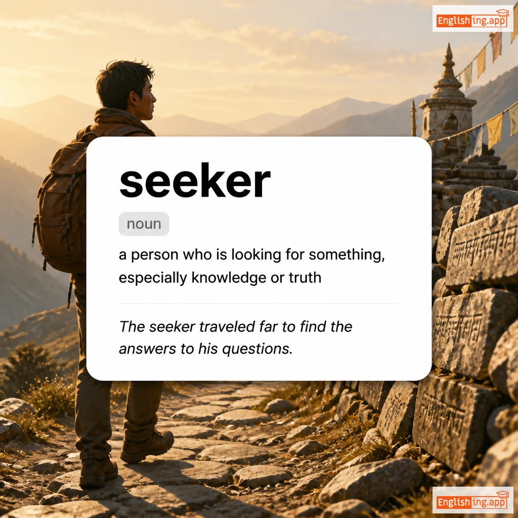 seeker definition card — visual illustration of the meaning