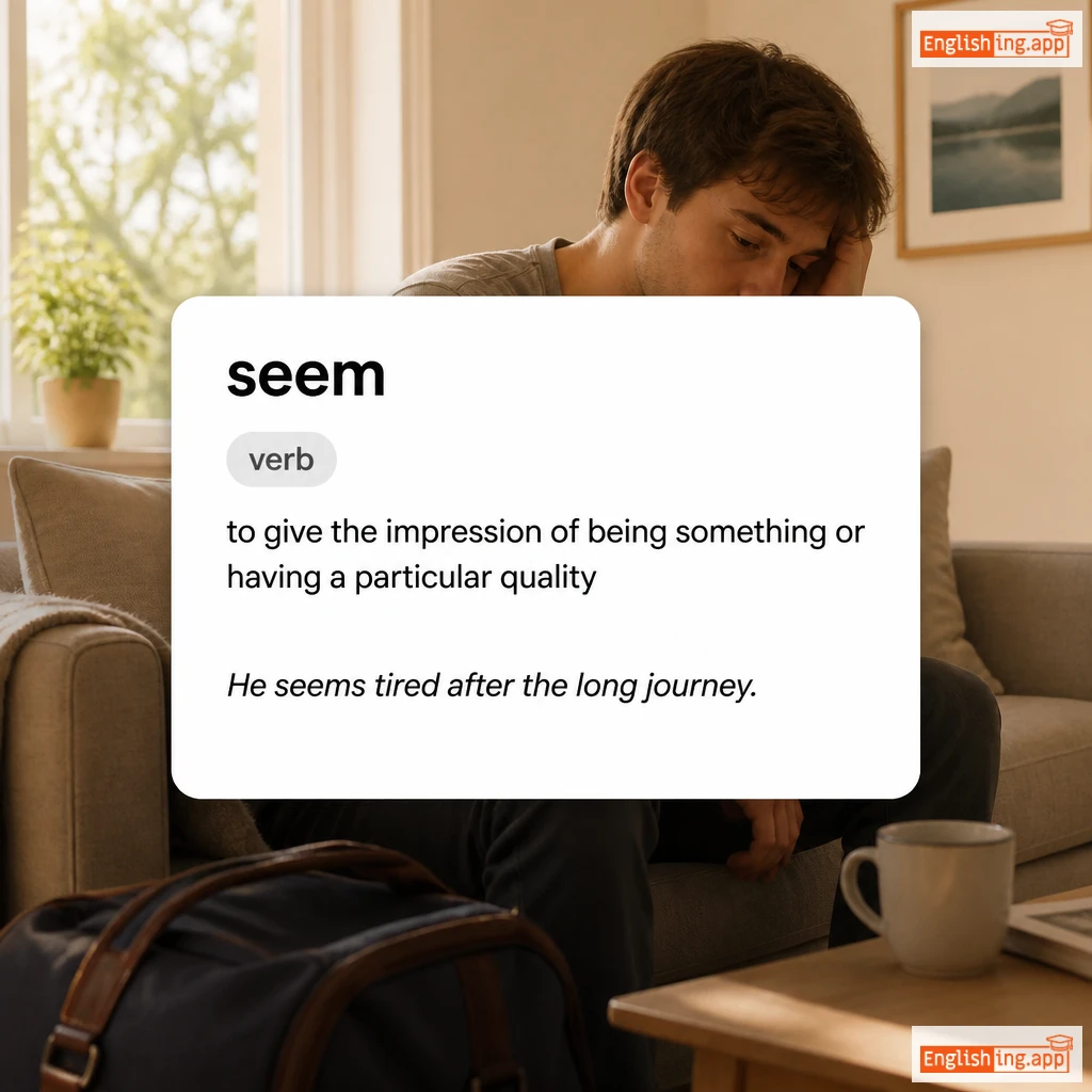 seem definition card — visual illustration of the meaning