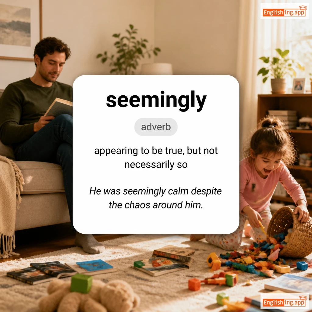 seemingly definition card — visual illustration of the meaning