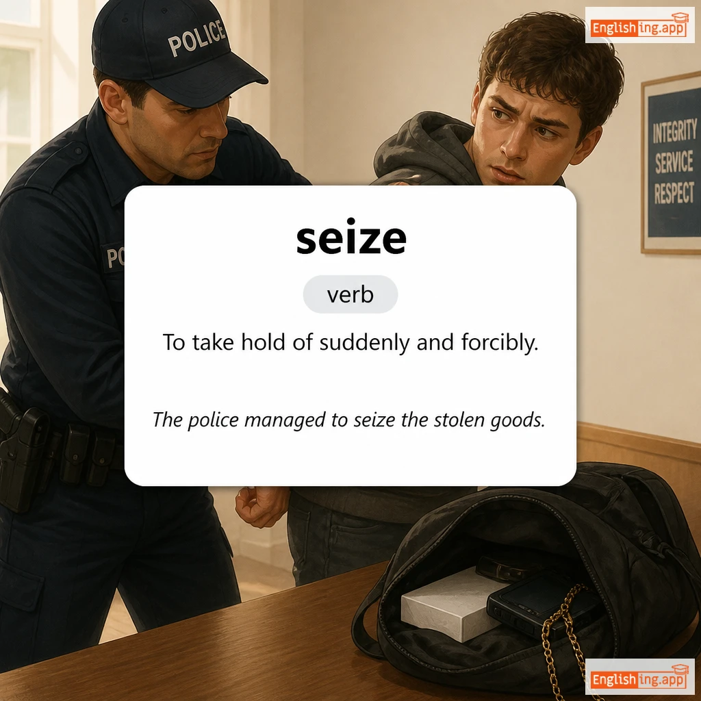 seize definition card — visual illustration of the meaning