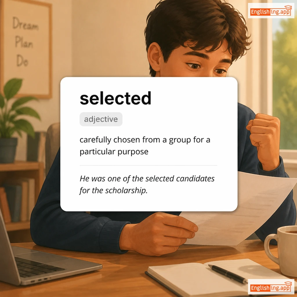 selected definition card — visual illustration of the meaning