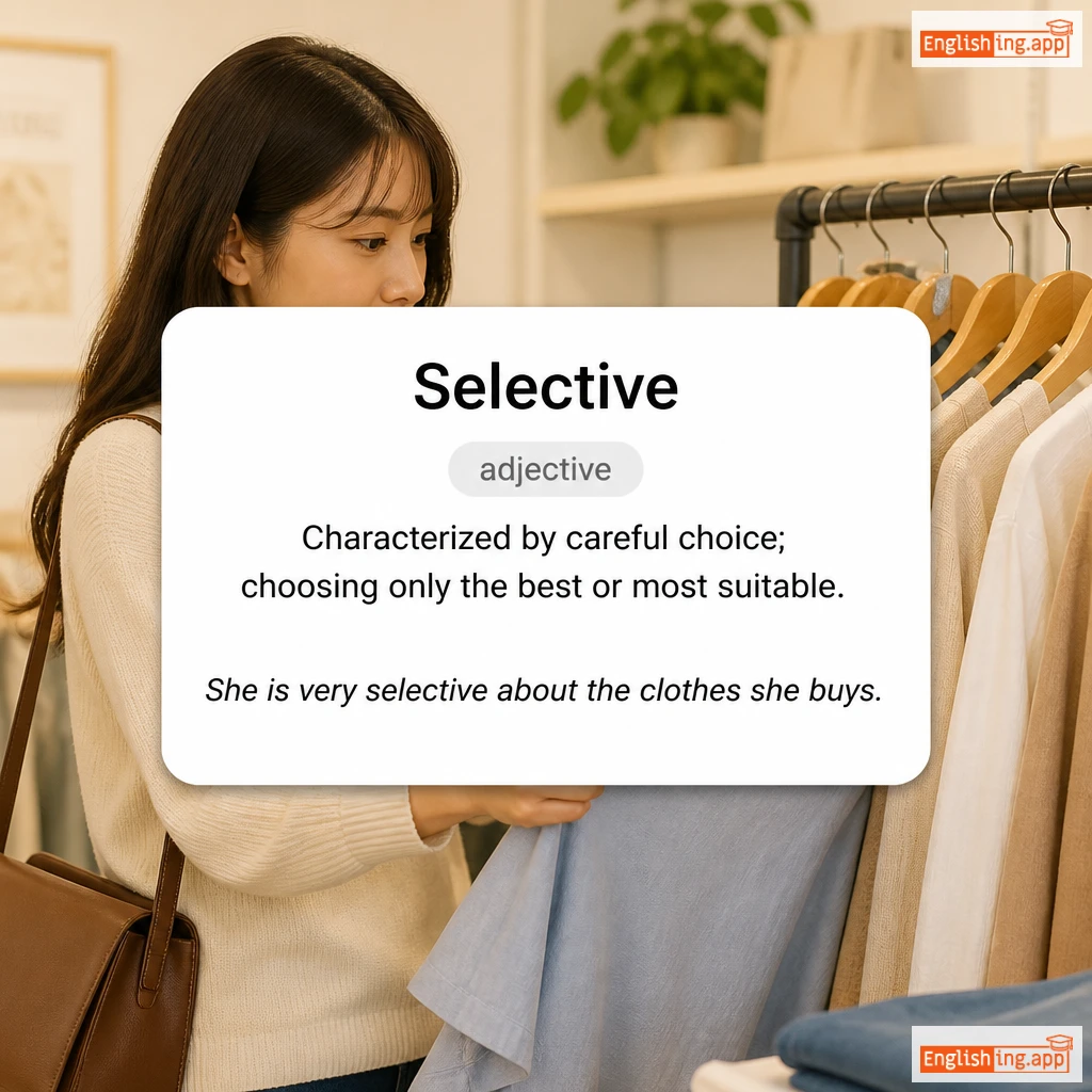 Selective definition card — visual illustration of the meaning