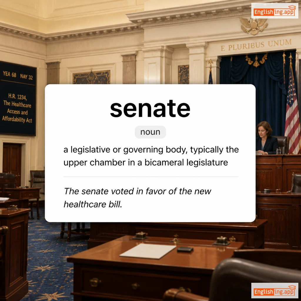 senate definition card — visual illustration of the meaning