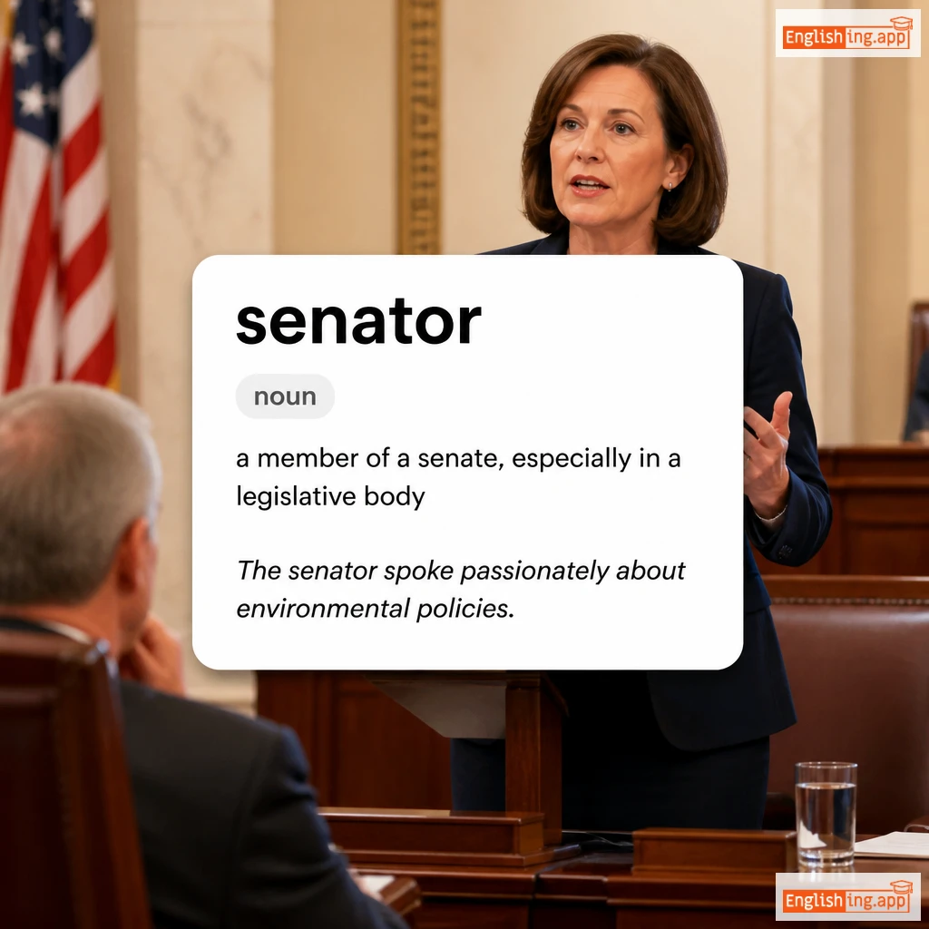 senator definition card — visual illustration of the meaning