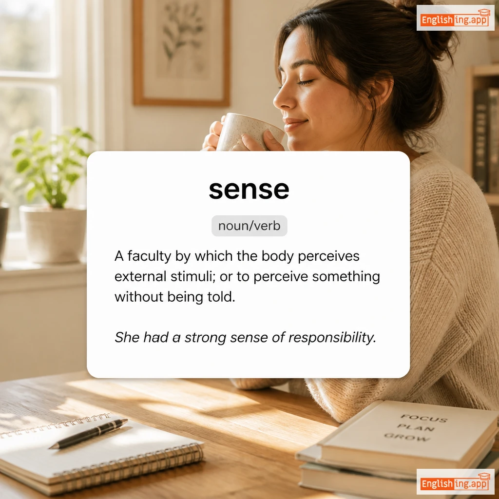 sense definition card — visual illustration of the meaning
