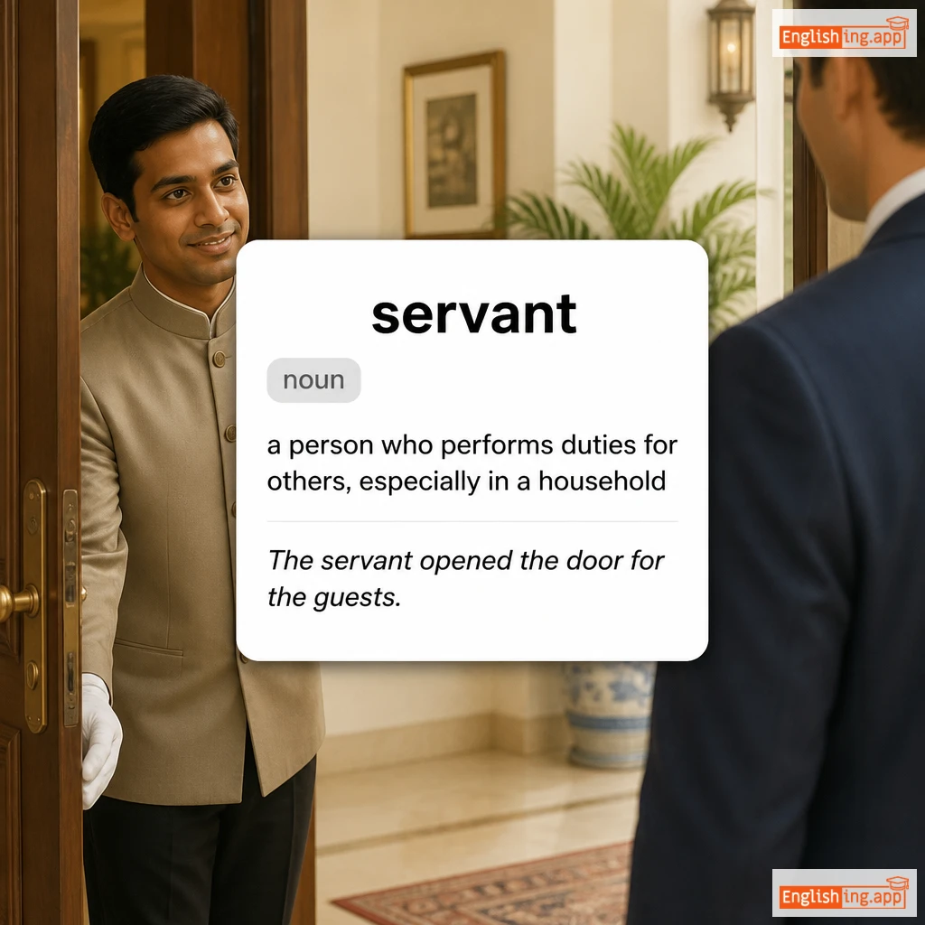 servant definition card — visual illustration of the meaning