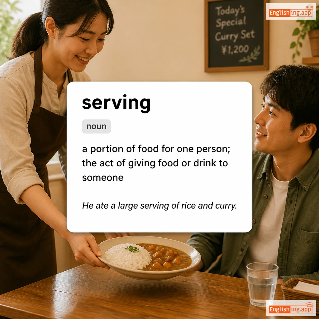 serving definition card — visual illustration of the meaning