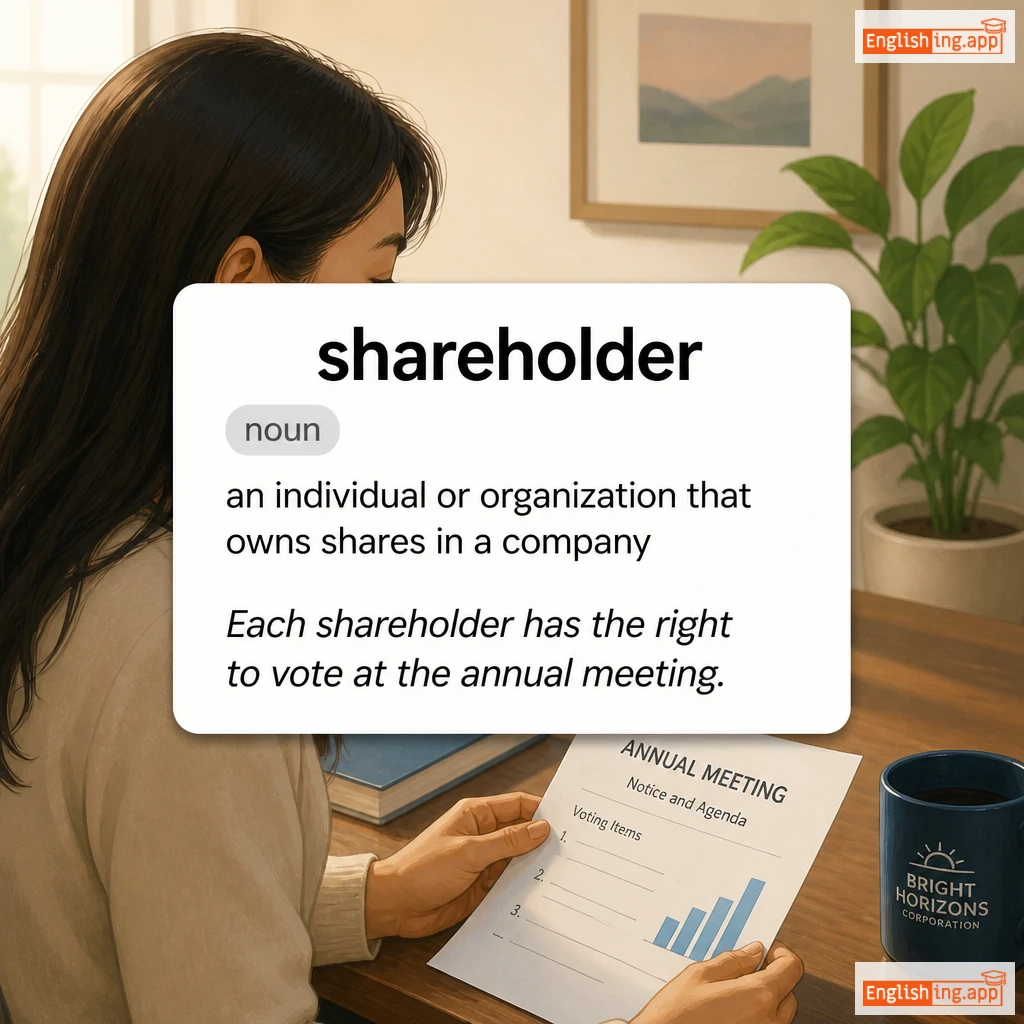 shareholder definition card — visual illustration of the meaning